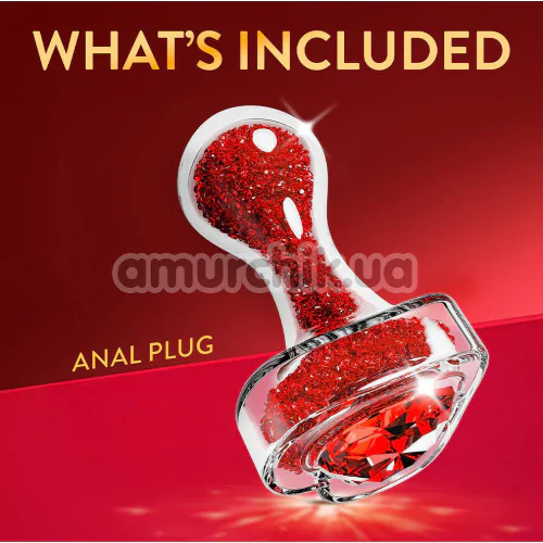 Анальная пробка Oh My Gem Lustre, красная