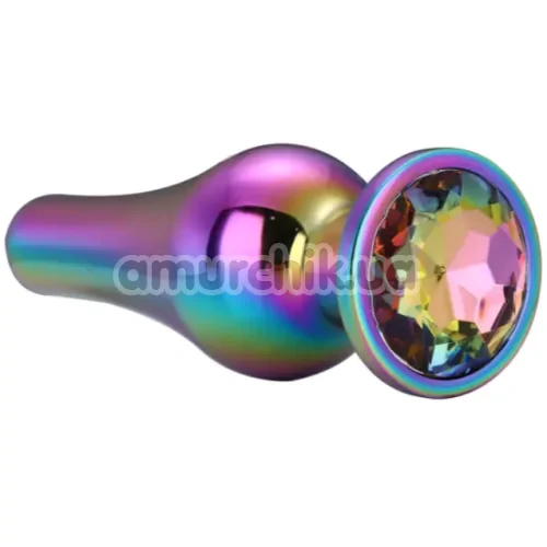 Анальная пробка с радужным кристаллом Gleaming Love Large Pleasure Plug, радужная