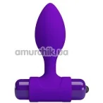 Анальная пробка с вибрацией Pretty Love Vibra Butt Plug, фиолетовая - Фото №1