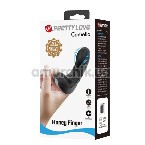 Вибратор на палец Pretty Love Camelia Honey Finger, черный