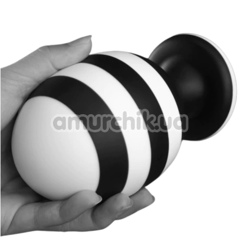 Анальна пробка Love Toy X-Missioner Butt Plug 5.5, чорно-біла