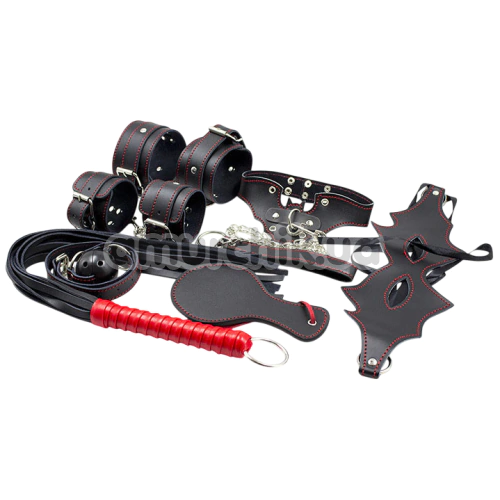 Бондажный набор BDSM 7 PCS One Set, черный - Фото №1