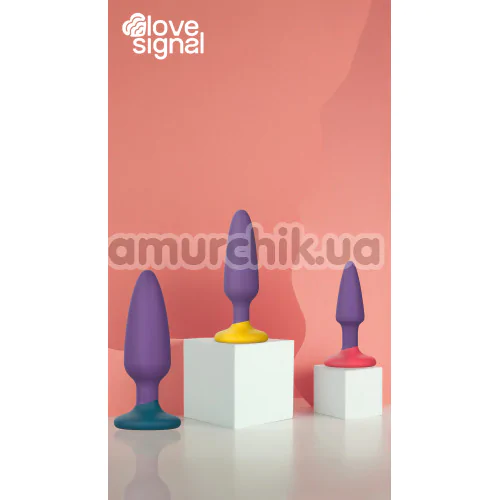 Набор анальных пробок Love Signal Smooth Adventure Set, фиолетовый