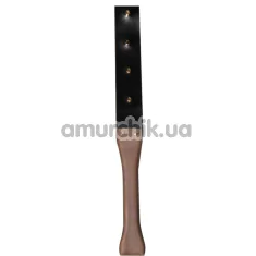 Шлепалка с шипами Art of Sex BDSM Strong Leather Paddle, коричнево-черная - Фото №1