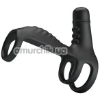 Насадка на пенис с вибрацией Pretty Love Vibrating Penis Sling, черная - Фото №1
