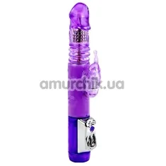 Вибратор с ротацией и толчками Throbbing Rotating Butterfly, фиолетовый - Фото №1
