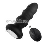 Анальная пробка с вибрацией и толчками B-Series Cute Lighting Anal Plug, черная - Фото №1