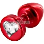 Анальна пробка з прозорим кристалом SWAROVSKI Anni R Heart T1, червона - Фото №1