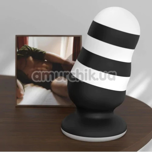 Анальная пробка Love Toy X-Missioner Butt Plug 7, черно-белая