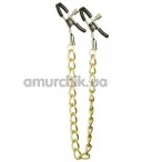 Зажимы для сосков с цепочкой Lucky Bay Nipple Play Long Chain, золотые - Фото №1
