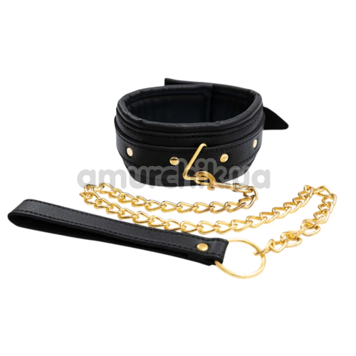 Ошейник Fantasy Fetish Collar And Leash Luxury, черный