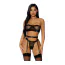 Комплект JSY Sexy Lingerie JS228126, черный: топ + трусики-стринги + пояс для чулок - Фото №1