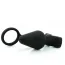 Анальна пробка з ерекційним кільцем і вібрацією Loveshop Black Silicone 810329, чорна - Фото №3