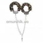 Наручники з довгим ланцюжком Loveshop Metal, леопардові - Фото №1