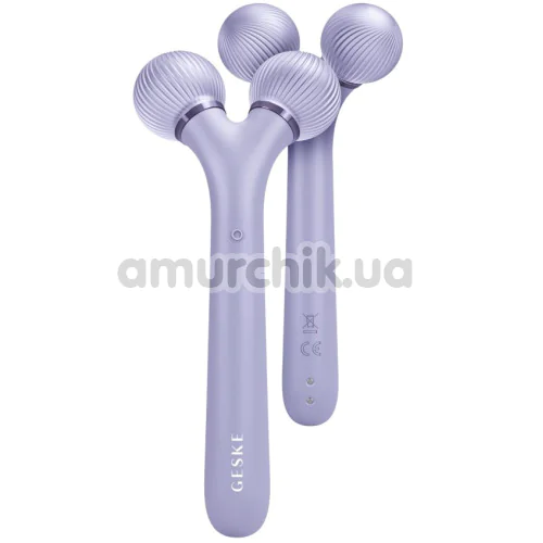 Ультразвуковий масажер для обличчя Geske Sonic Facial Roller 4 in 1, бузковий