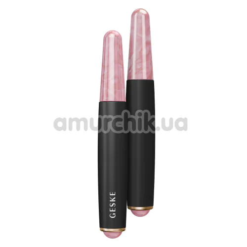 Ручка-массажер для лица Geske Double-Sided Rose Quartz Depuffing Pen 7 in 1, серый