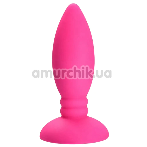 Анальна пробка Alume Silicone Textured Teardrop Anal Plug S, рожева - Фото №1