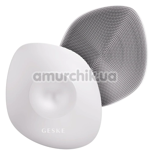 Щетка для тела Geske Body Brush 4 in 1 Suction Mount Metal, бело-золотая