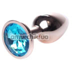 Анальная пробка с голубым кристаллом Exclusivity Jewellery Red Gold Plug, золотая - Фото №1
