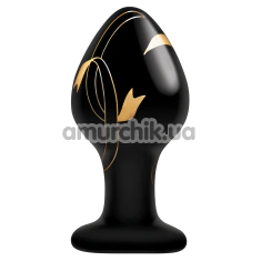 Анальна пробка Secret Kisses 3.5 Handblown Glass Plug Smooth Tapered Tip & Insertable Bulb, черная - Фото №1