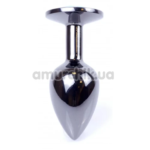 Анальна пробка з фіолетовим кристалом Exclusivity Jewellery Dark Silver Plug, срібна
