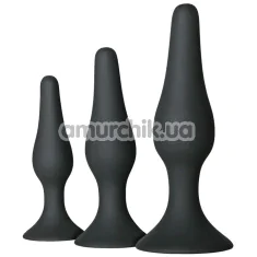 Набір анальних пробок Butt Plug Set, чорний - Фото №1