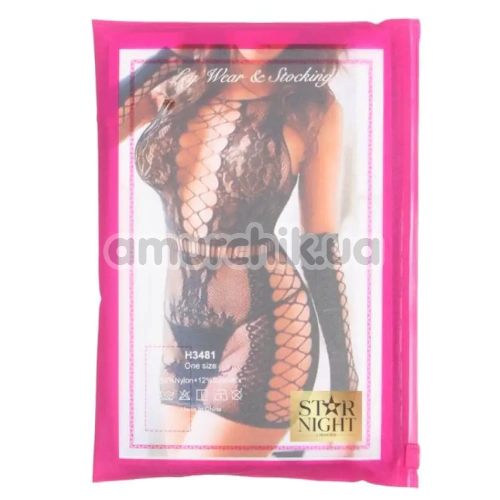 Платье Star Night Long Sleeves Mini Dress, черное