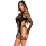 Комплект Leg Avenue Fishnet Garter Harness and Teddy, чорний: боді + комбінезон - Фото №2