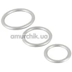 Набір з 3 ерекційних кілець Metallic Silicone Cock Ring Set, срібний - Фото №1