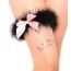 Подвязка с розовым бантиком Marabou Garter, черная