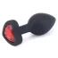 Анальная пробка с красным кристаллом SWAROVSKI Silicone Black Big, черная - Фото №1