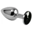 Анальна пробка з чорним кристалом Rosebud Classic Metal Plug S, срібна - Фото №1