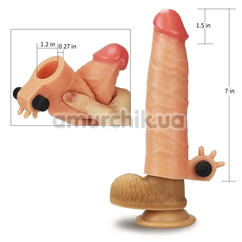 Насадка на пенис с вибрацией Revolutionary Silicone Nature Extender LV414100, телесная