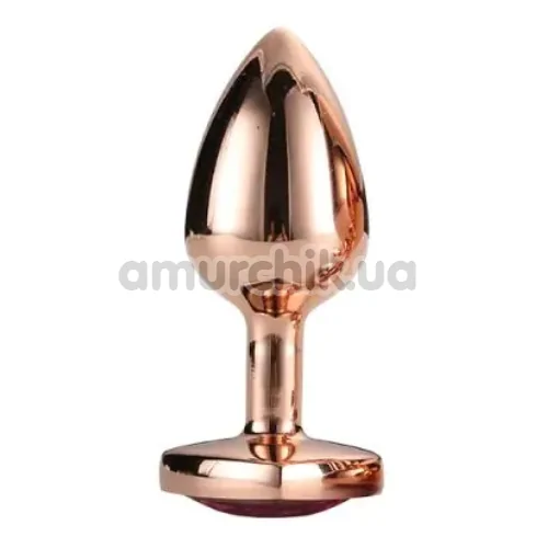 Анальна пробка з рожевим кристалом Gleaming Love Gold Plug Heart S, золота