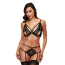 Комплект 2 Piece Strappy Garter and G-String Set, черный: бюстгальтер + трусики-стринги - Фото №1