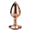 Анальна пробка з рожевим кристалом Gleaming Love Gold Plug Heart S, золота - Фото №4