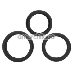 Набір ерекційних кілець Hombre Xtra Stretch Silicone C-Bands, чорний - Фото №1