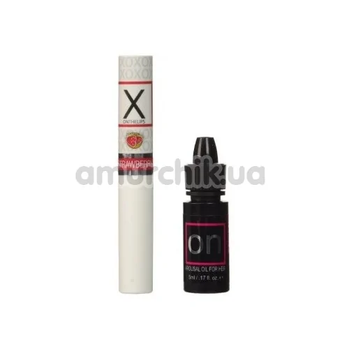 Набор Sensuva XO Kisses & Orgasms Pleasure Kit: стимулирующее масло и бальзам для губ