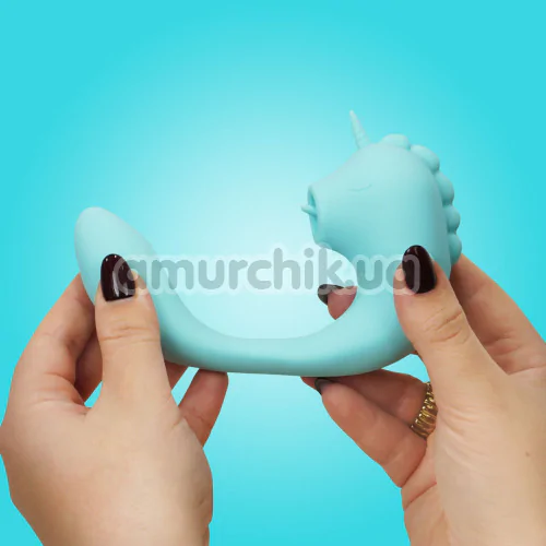 Вібратор з рухомим язичком Unihorn C-Horse Ocean Peak, блакитний