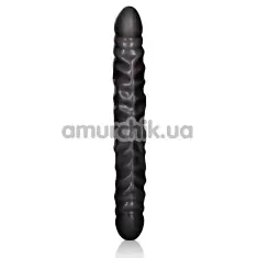 Двокінцевий фалоімітатор Black Jack Veined Double Dong 12, чорний - Фото №1