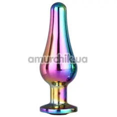 Анальная пробка с радужным кристаллом Gleaming Love Medium Pleasure Plug, радужная - Фото №1