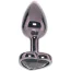 Анальная пробка с черным кристаллом Jewel Small Black Diamond Heart Plug, черная - Фото №3
