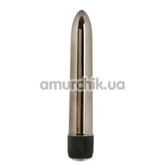 Вибратор Precious Metal Gems 17 см, серебряный - Фото №1