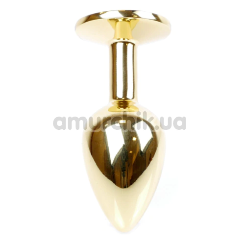 Анальна пробка з синім кристалом Exclusivity Jewellery Gold Plug, золота