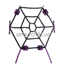 Бондажный набор Roomfun Spider Web Bed, черно-фиолетовый - Фото №1