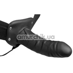 Порожній страпон Size Matters Erection Assist Hollow Silicone Strap On, чорний - Фото №1
