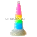 Фаллоимитатор Creature Cocks Uni-Glow Glow-in-the-Dark Rainbow Silicone Dildo, разноцветный - Фото №1