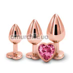 Набор анальных пробок Rear Assets 3pc Metal Plug Kit, золотой - Фото №1