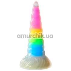 Фаллоимитатор Creature Cocks Uni-Glow Glow-in-the-Dark Rainbow Silicone Dildo, разноцветный - Фото №1