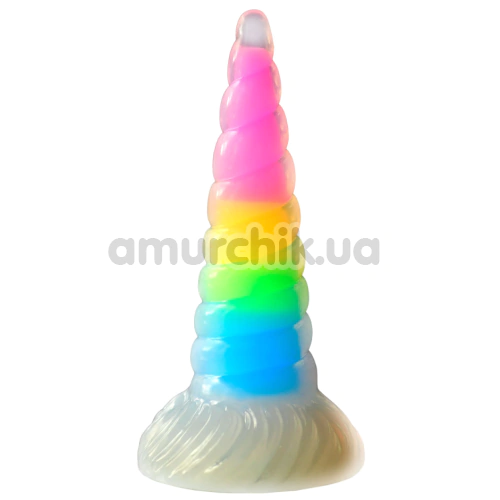 Фаллоимитатор Creature Cocks Uni-Glow Glow-in-the-Dark Rainbow Silicone Dildo, разноцветный - Фото №1